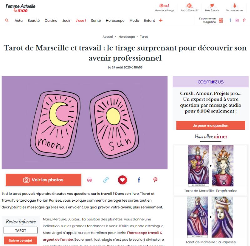 Tarot de Marseille : le Monde : Femme Actuelle Le MAG